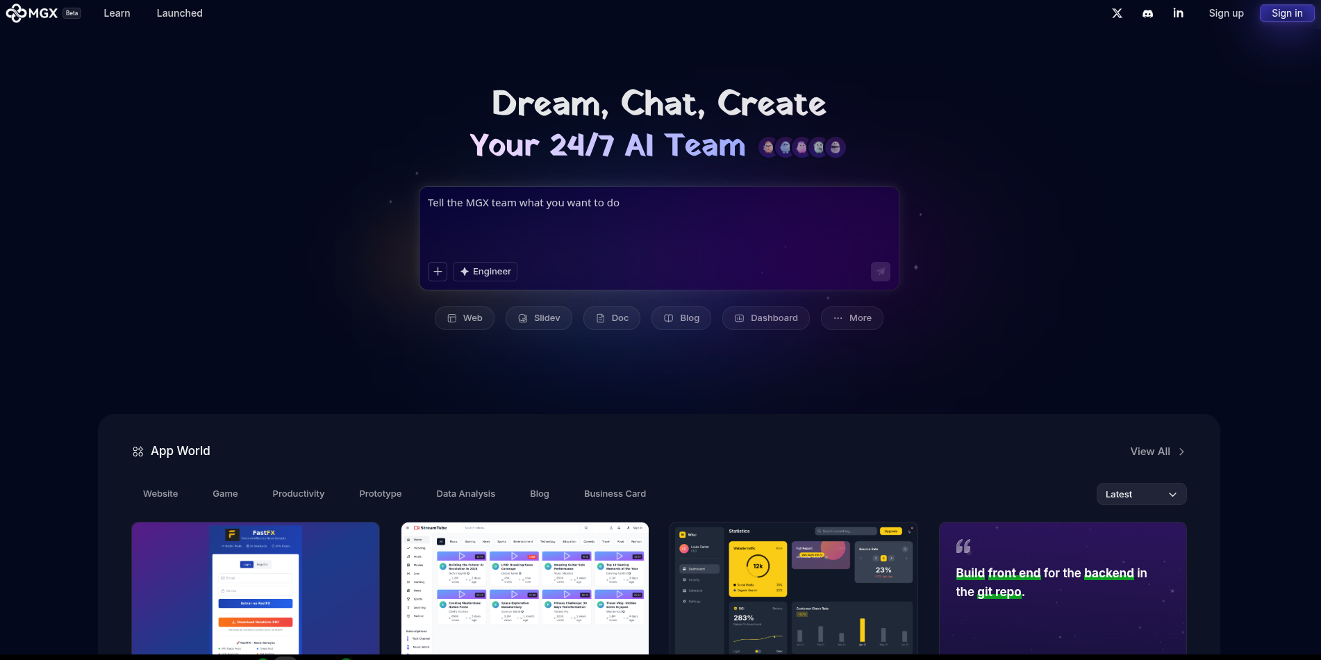 MGX (MetaGPT X) - Tool thumbnail