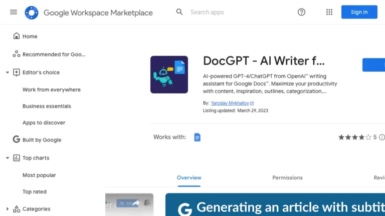 DocGPT AI Writer for Docs