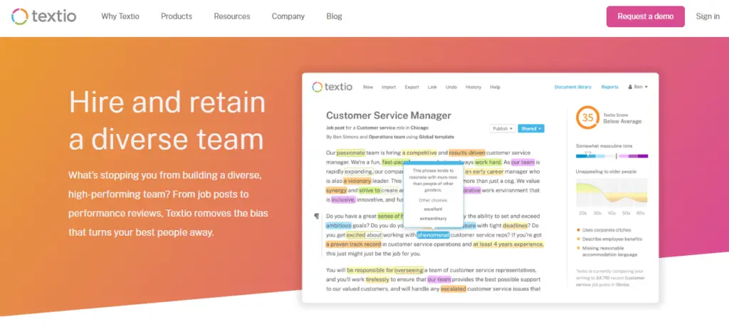 20 Free Top AI Writing Tools 11 Textio
