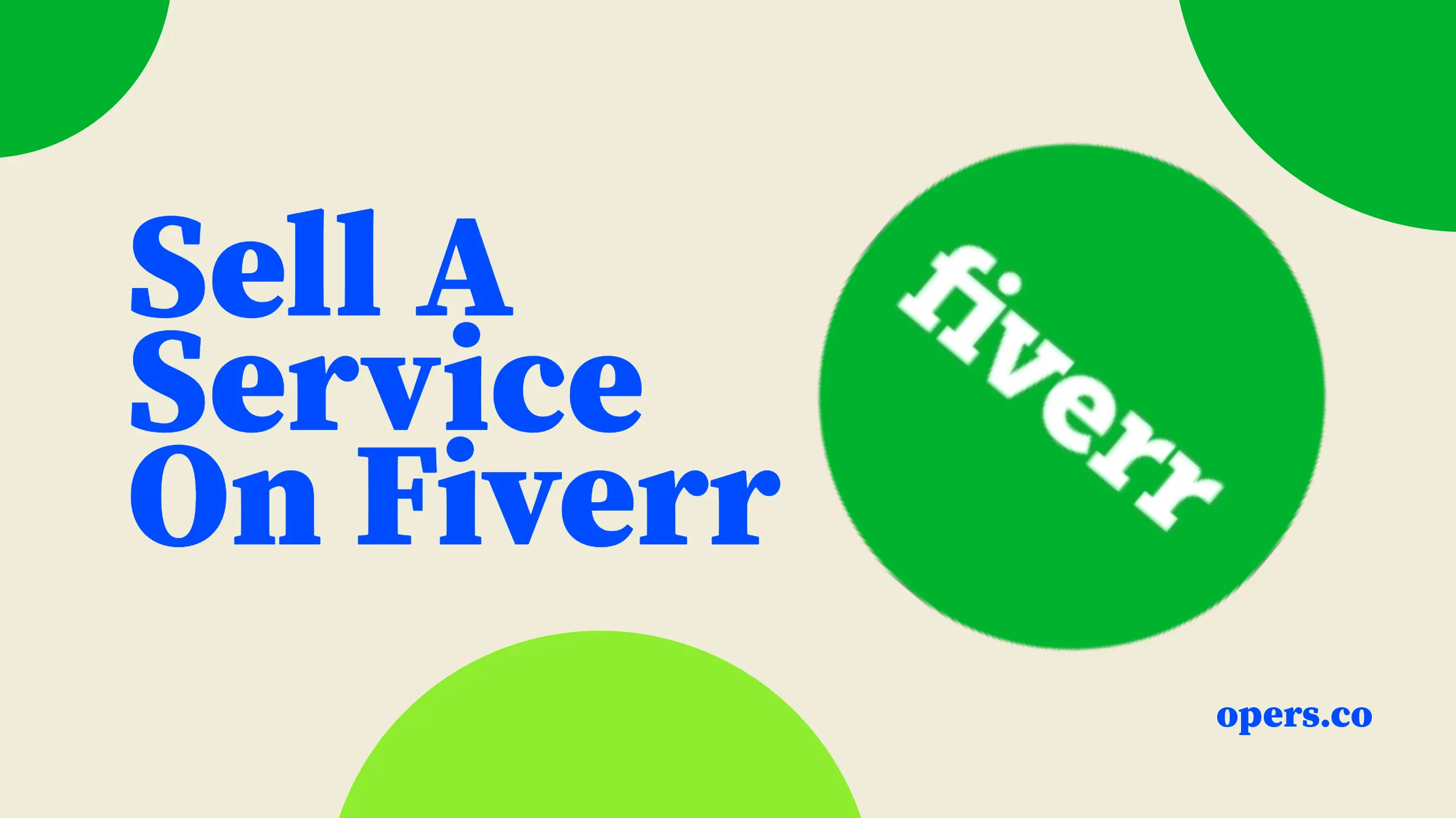Sell a service on fiverr