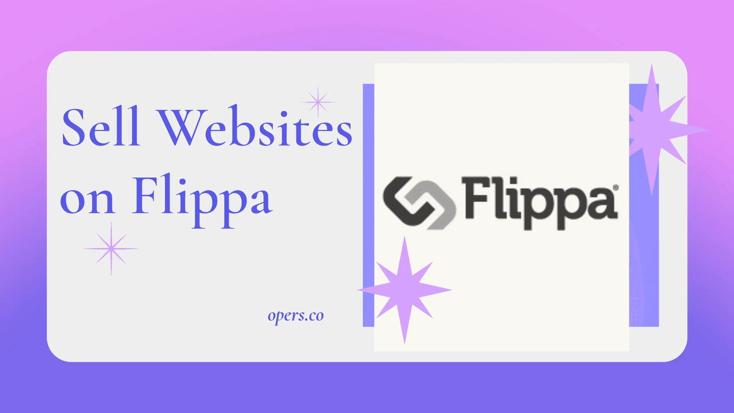 sell websites on flippa