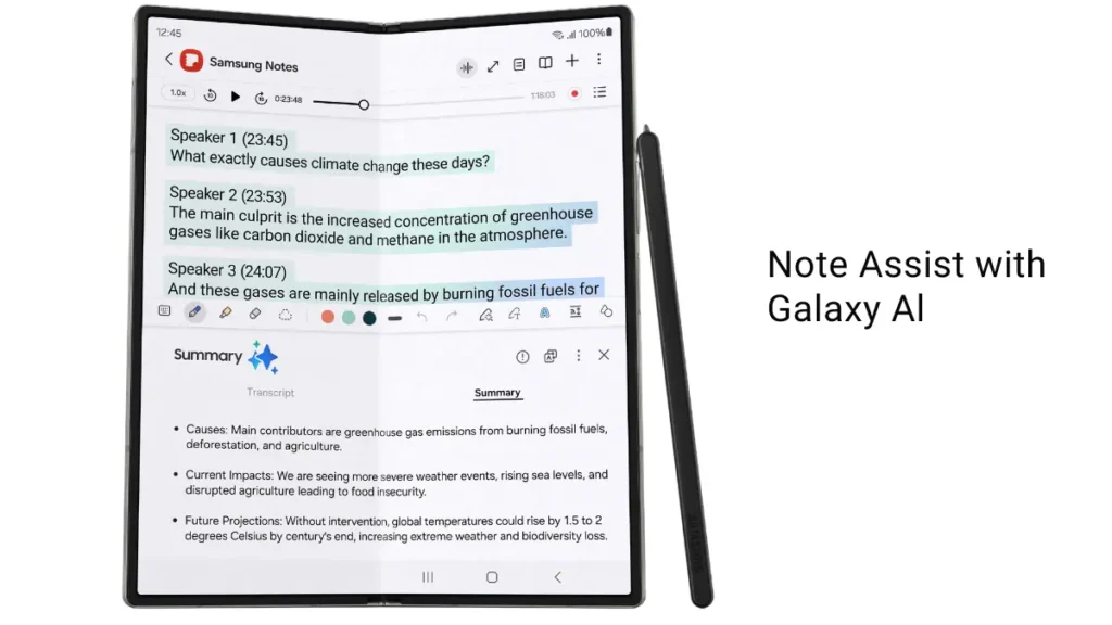 Note Assist with Galaxy Al